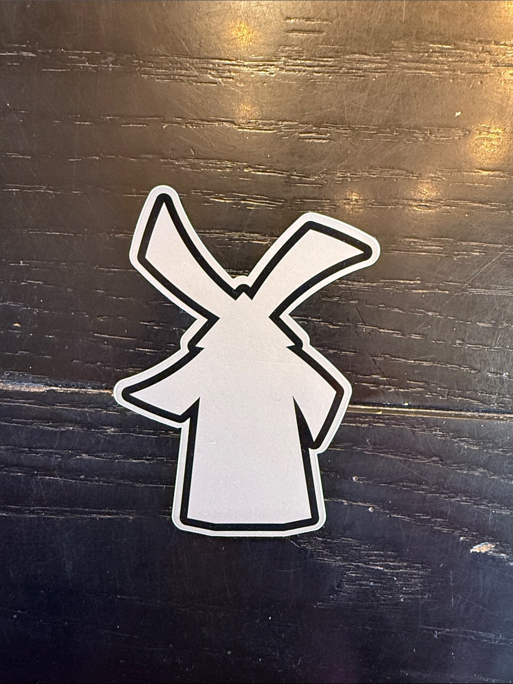 Dutch Bros White and Black Bunny-Hood Sticker